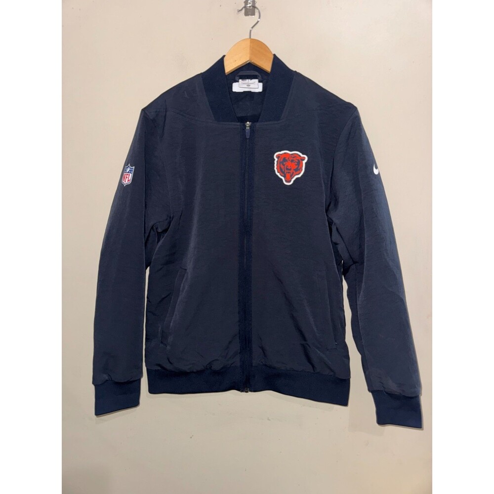 Men's S Nike NFL Chicago Bears Football Team Issued PE On-Field Bomber Jacket